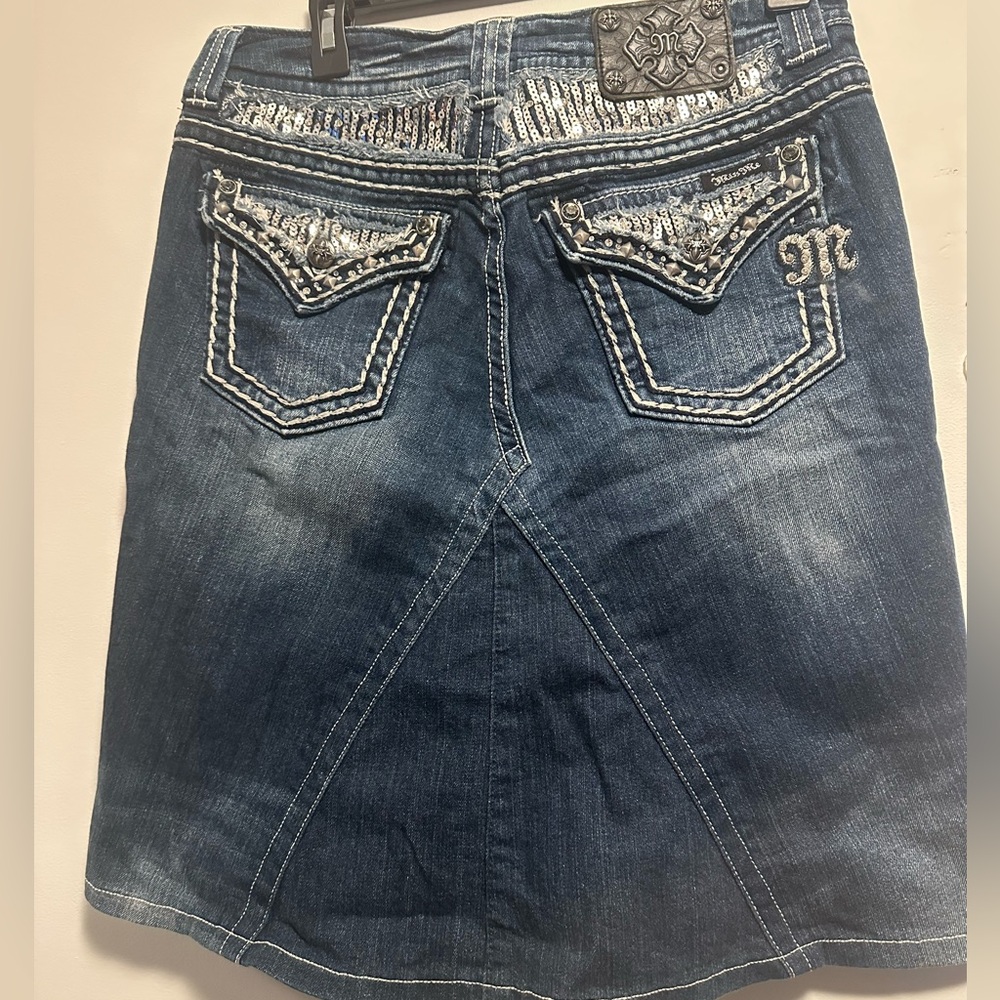 MISS ME embellished skirt with silver sequence .size 29